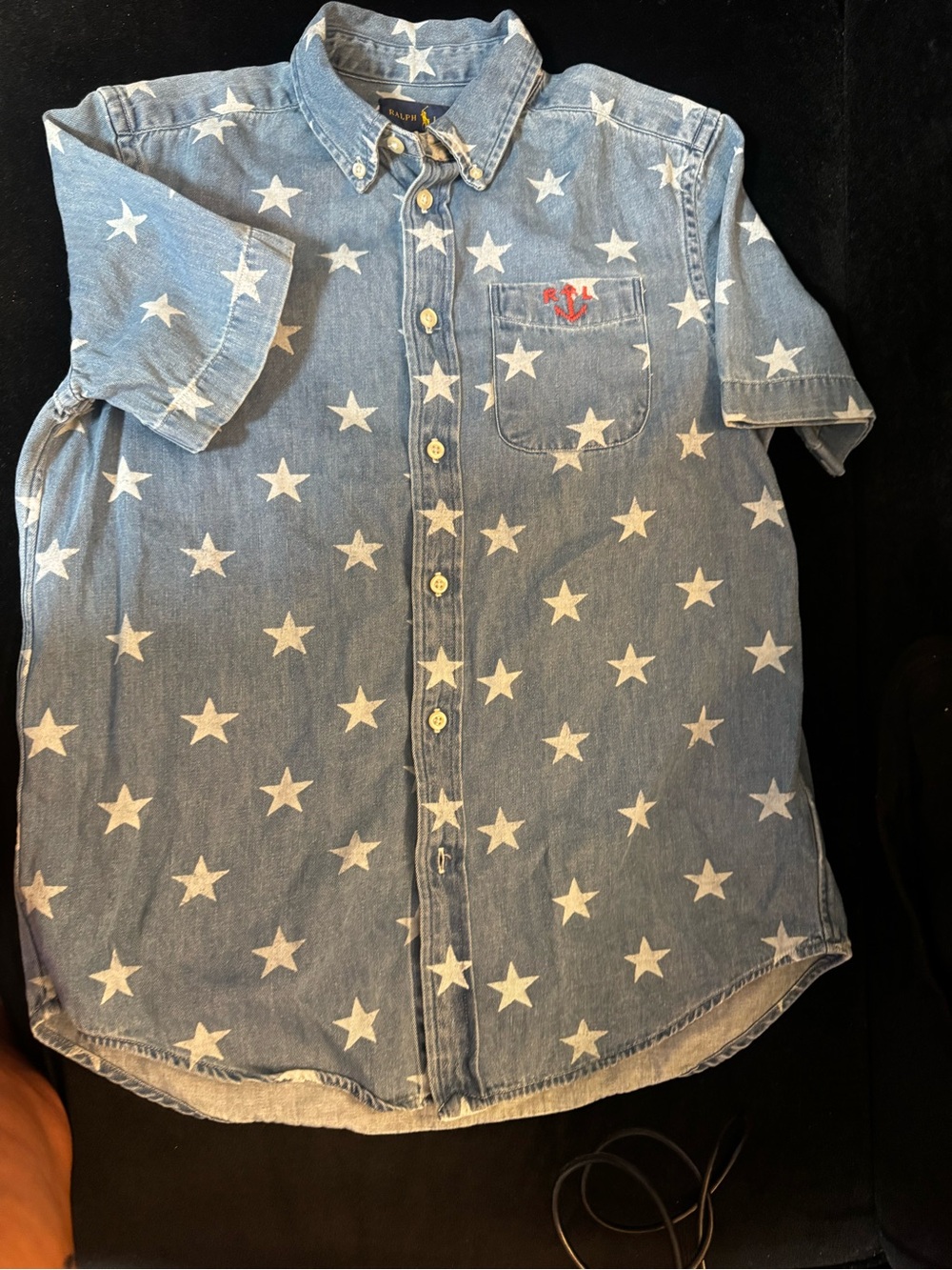 Ralph Lauren Light Blue Denim Star Button-Down Kids Shirt
